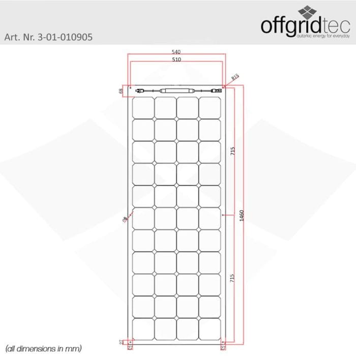 165 Watt flexibles Solarpanel