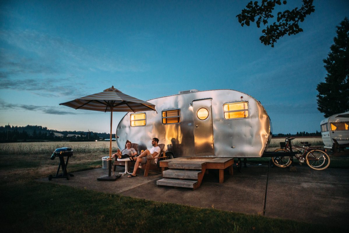 Camping mit Wohnwagen