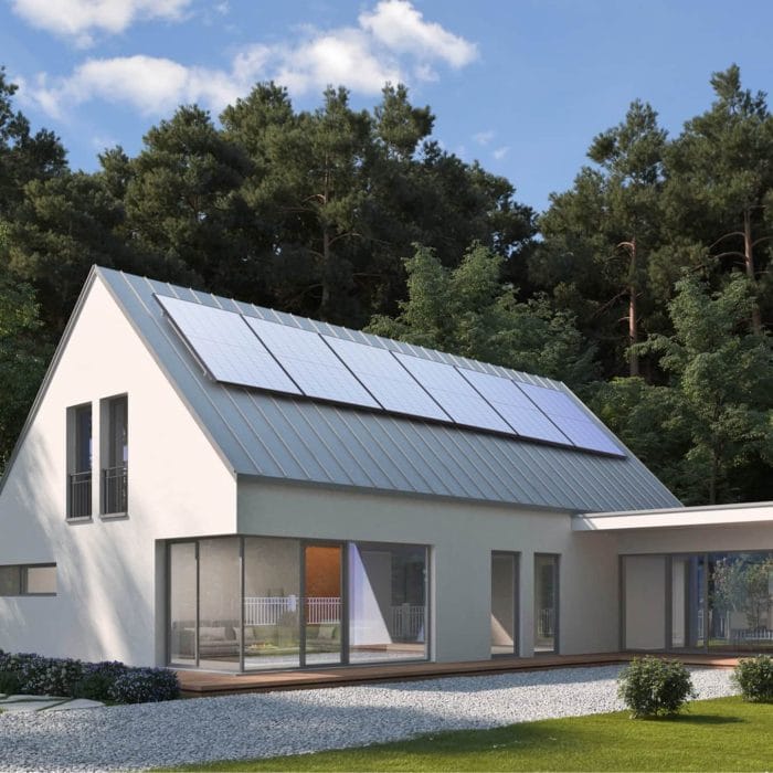 EcoFlow 400W starres Solar Panel auf Hausdach