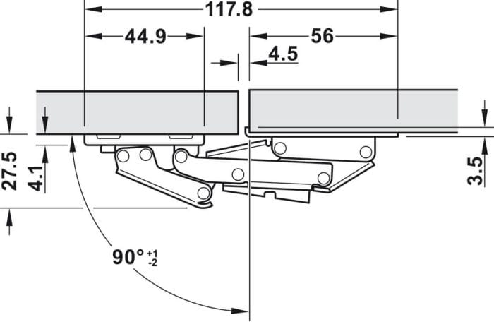 Häfele Hochklappscharnier CH 350